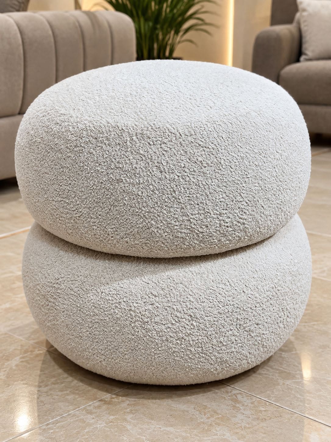Two-tier round pouf